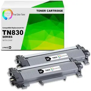 TCT TN830 Toner Cartridge 2 Pack - Premium Compatible Replacement for Brother TN830 TN-830 Works With Brother DCP-L2640DW HL-L2480DW MFC-L2807DW L2820DW L2820DWXL