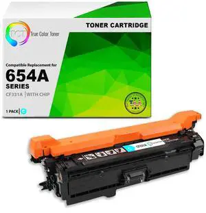 TCT 654A Cyan TAA Compliant Toner Cartridge - Premium Compatible Replacement for HP 654A CF331A Works With HP Color LaserJet Enterprise M651DN M651N M651XH Printers