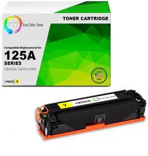 TCT 125A Yellow TAA Compliant Toner Cartridge - Premium Compatible Replacement for HP 125A CB542A Works With HP Color LaserJet CP1215 CP1515N CP1518NI, CM1312 Printers