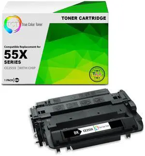TCT 55X TAA Compliant Toner Cartridge - Premium Compatible Replacement for HP 55X CE255X Black High Yield Works With HP LaserJet P3011 P3015 P3016 MFP, M525 Printers