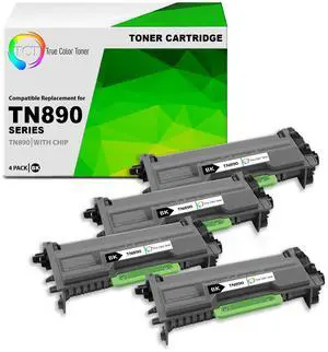 TCT TN890 Toner Cartridge 4 Pack - Premium Compatible Replacement for Brother TN-890 Black Ultra High Yield Works With Brother HL-L6400DW L6400DWT L6250DW MFC-L6900DW L6750DW