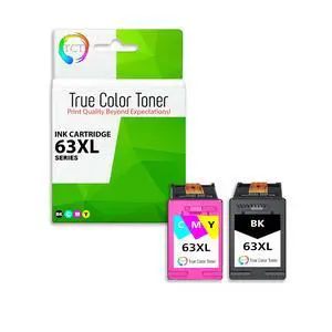 TCT 63XL Ink Cartridge 2 Pack - Premium Compatible Replacement for HP 63XL F6U64AN F6U63AN High Yield Works With HP Deskjet 1110 2130 3630 Envy 4520 All-in-One 5540