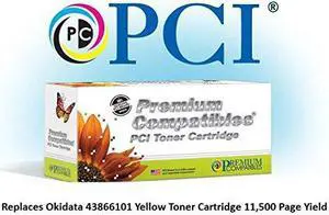 Pci Okidata 43866101 11.5K Yellow Laser Toner Cartridge For Okidata C710 C710dn