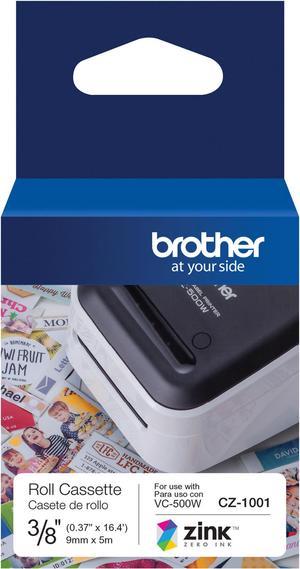 Brother Genuine CZ-1001 3/8" (0.37") 9mm wide x 16.4 ft. (5 m) long label roll featuring ZINK® Zero Ink technology - 3/8" Width x 16 13/32 ft Length - Zero Ink (ZINK)