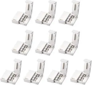 10mm 3P LED Strip Connector Solderless for 5050 3528 RGB 3 Conductor Multicolor Strip Light Strip to Strip 10Pcs