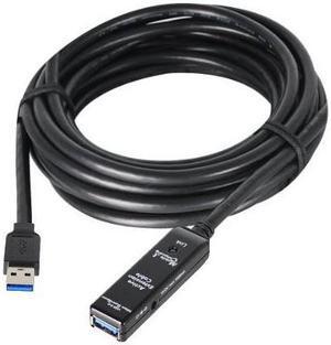 SIIG JU-CB0811-S1 Black USB 3.0 Active Repeater Cable w/ Power adapter