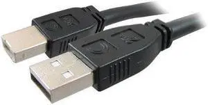 Comprehensive USB2-AB-50PROAP Comprehensive Pro AV/IT Active Plenum USB A Male to B Cable - USB for Webcam, Printer, Whiteboard - 50 ft - 1 x Type A Male USB - 1 x Type B Male USB - Shielding - Matte