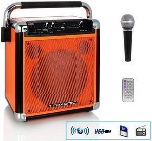 Trexonic TRX-99ORG Wireless Portable Party Speaker with USB Recording, FM Radio & Microphone - Orange