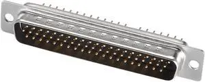 D-sub Connector Male Plug 62-position 3-row Board Lock Port Terminal Breakout for Mechanical Equipment Black Pack of 1