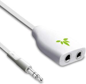 Avantree TR302 Two Way 3.5mm Dual Headphone Jack Splitter, AUX Stereo Earphone Earbuds Y Audio Split Adapter Cable, Compatible with iPhone, iPad, Samsung Phones and Tablets - White
