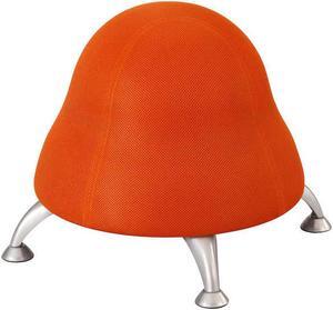 Safco 4755OR Runtz Ball Chair - Backless - Supports Up to 250 lb - Orange Fabric Seat, Silver Base