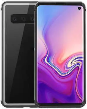 Silicone Case Soft Bumper PC Hybrid Shockproof Shadow Series Case for Samsung Galaxy S10 (Silver)