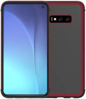 Silicone Case Soft Bumper PC Hybrid Shockproof Shadow Series Case for Samsung Galaxy S10 Life (Red)