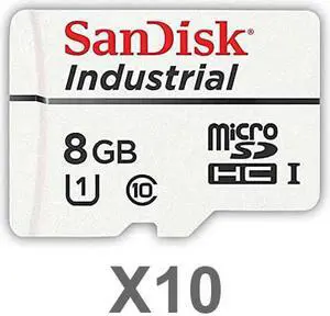 SanDisk 8GB Industrial Grade MLC Micro SDHC Class 10 SDSDQAF3-008G-I Memory Card Bulk (10 Pack)