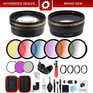 Deco Gear 55mm Lens Accessory Kit - Includes Filter Sets, Cases & Cleaning Kit