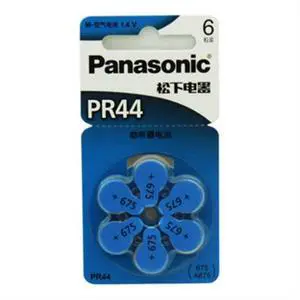 6PCS/PACK PR44 Hearing aid batteries for  675 A675 Deaf-aid Audiphone Cochlear Button Cell Batteries 11.6mm*5.4mm