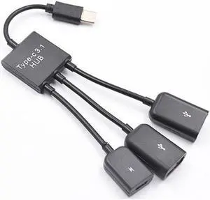 USB type-C HUB 3 in 1 Type C OTG Host Cable Adapter Connector Splitter