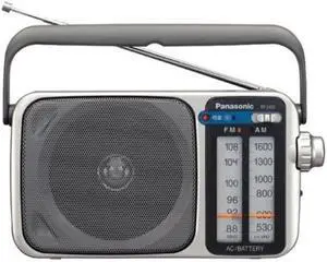 panasonic rf2400 am / fm radio, silver/grey