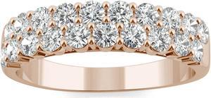 14K Rose Gold Moissanite by Charles & Colvard 2.4mm Round Band-size 9, 1.00cttw DEW
