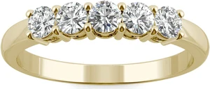 14K Yellow Gold Moissanite by Charles & Colvard 3mm Round Wedding Band-size 7 0.50cttw DEW 14K Yellow Gold Moissanite by Charles & Colvard 3mm Round Wedding Band-size 7 0.50cttw DEW