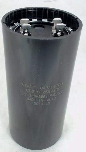 Start Capacitor, Round, 216-259 Mfd., 220 Volt, CS216-259X220