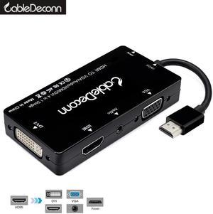 Splitter  to  VGA DVI Audio and Video Cable  Hub Multiport Adapter 4in1 Converter For PS3 Hdtv Monitor Laptop