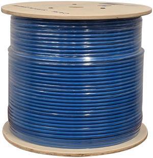 Cat6 Plenum Shielded (CMP), 1000ft, 23AWG | 100% Solid Bare Copper | 550MHz | Bulk Ethernet Cable, Available in Blue, White & Black Color (Blue)