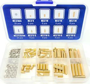 Micro Connectors 114pcs Assorted M2.5 Standoff Kit for Raspberry Pi and Single Boards (SCW-114PC)