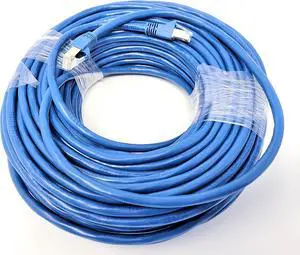 Micro Connectors 100 Feet Cat6A (STP) Patch 24AWG Cable (Blue) (E09-100BL-S)