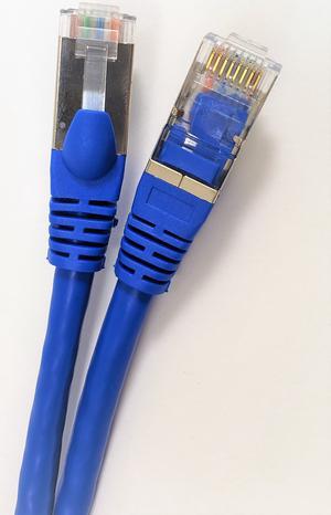 Micro Connectors (E11-050BL) 50 Feet CAT 7 SFTP Double Shielded RJ45 Snagless Ethernet Cable, Color-Blue