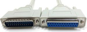 Micro Connectors 6 Feet Bidirectional Printer Cable DB25 Male to DB25 Female (A02-101)