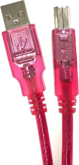 Micro Connectors, 6 feet USB 2.0 Type A to B Cable - Strawberry color (E07-121STW)