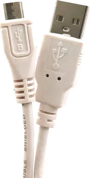 Micro Connectors,  3 feet USB 2.0 Cable A Type to Micro USB B Type Color-White (E07-131W-3)