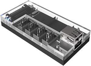 Micro Connectors - Acrylic Internal USB 2.0 Hub with Magnetic Base - 5 USB 2.0 Ports Expansion