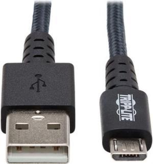Tripp Lite U050-010-GY-MAX Heavy-Duty USB-A to USB Micro-B Cable - M/M, USB 2.0, UHMWPE and Aramid Fibers, Gray, 10 ft. (3 m)