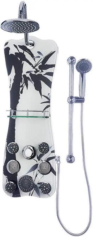 Jet-Pro 1101 Colonial Shower Spa Multi-Head Massaging Shower Panel Black Bamboo