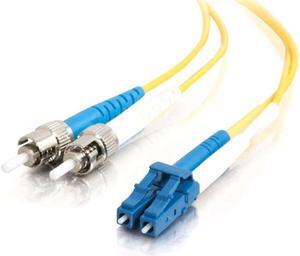 C2G 37481 OS2 Fiber Optic Cable - LC-ST 9/125 Duplex Single-Mode PVC Fiber Cable, Yellow (26.2 Feet, 8 Meters)