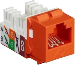 GigaTrue2 CAT6 Jacks, Universal Wiring, Component Level, 25-Pack, Orange