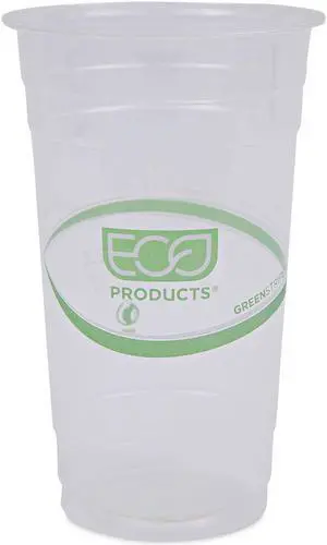 Greenstripe Pla Cold Cups, 24Oz, Clear, 1000/Carton