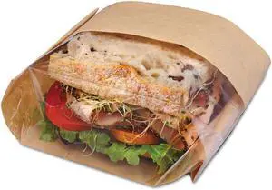 Dubl View Sandwich Bags 2.35 mil 9.5" x 2.75" Natural Brown 500/Carton 300094