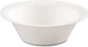 Non-Laminated Foam Plastic Bowls, 5-6 Ounces, White, Round, 125/Pack