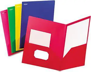 Oxford 99810 Fashion PolyPort Twin-Pocket Portfolio, Polypropylene, Blue/Green/Red/Yellow