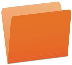 Pendaflex Colored File Folders Straight Top Tab Letter Orange/Light Orange 100/Box 152ORA