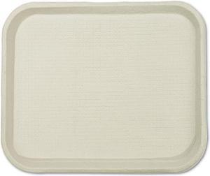 Savaday Molded Fiber Food Trays 1-Compartment 9 x 12 x 1 White Paper 250/Carton 20802