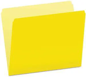 Pendaflex Colored File Folders Straight Top Tab Letter Yellow/Light Yellow 100/Box 152YEL