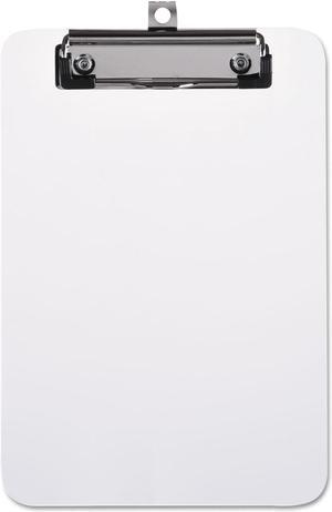 Universal 40312 Plastic Clipboard With Low Profile Clip, 1/2 Inch Capacity, Holds 5 X 8, Clear