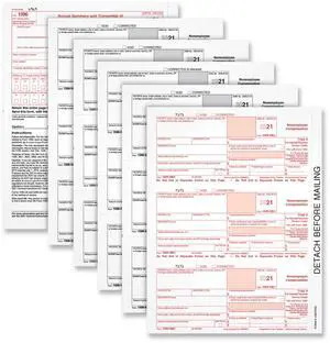 5-Part 1099-NEC Tax Forms, 8.5 x 11, 50/Pack 22993NEC 5-Part 1099-NEC Tax Forms, 8.5 x 11, 50/Pack 22993NEC