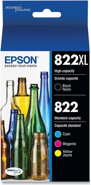 Epson T822XL Black Cyan Magenta Yellow DuraBrite Ink T822XLBCS