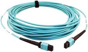 Tripp Lite 10m 400G Multimode 50/125 OM4 Fiber Optic Cable, Aqua N846D10M24AAQ