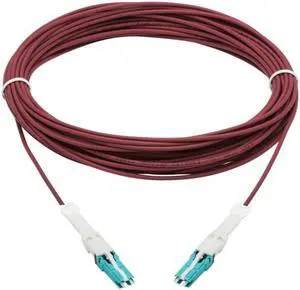 Tripp Lite 10m 400Gb Duplex Multimode 50/125 OM4 Fiber Optic Cable, Magenta